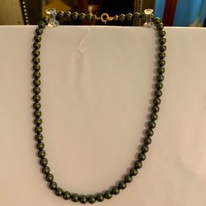 Sassy's Fashion Jewelry 6mm Faux Black Pearl Necklace - 16"
